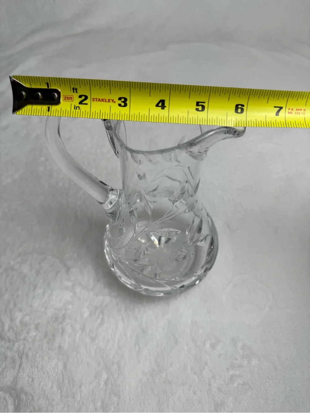 Antique 8” Jug Pitcher ABP American Brilliant Period Cut Glass Daisy Flower